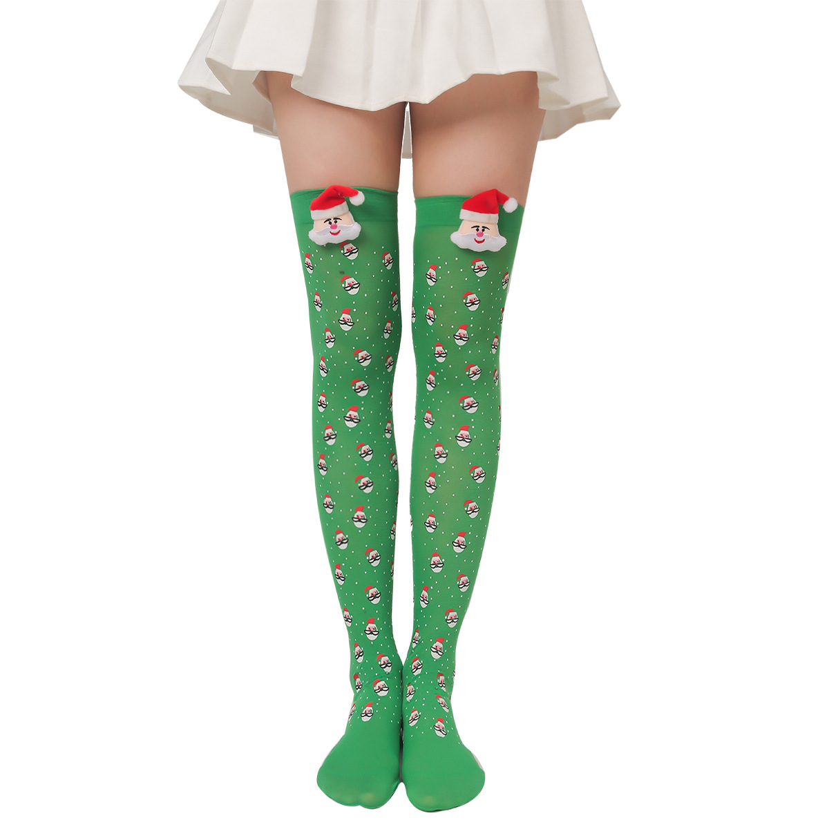 Striped Christmas Stockings Colorful Overthe Knee Christmas High Socks